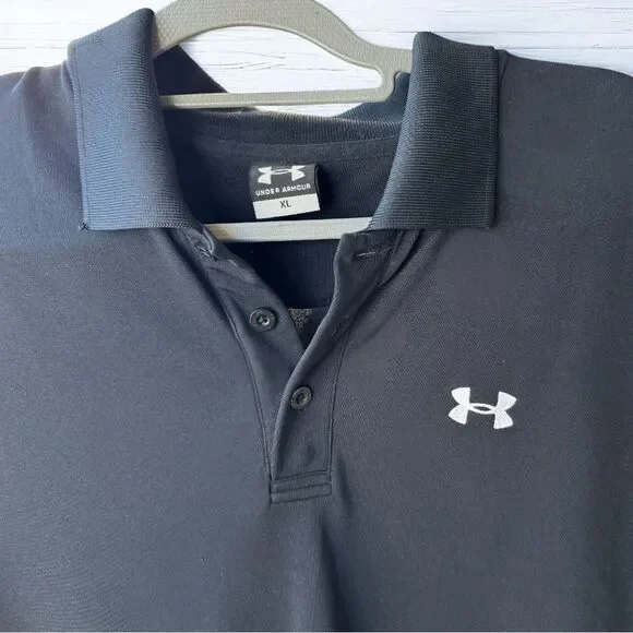 Men’s Under Armour Black Polo Size XL - Picture 4 of 8